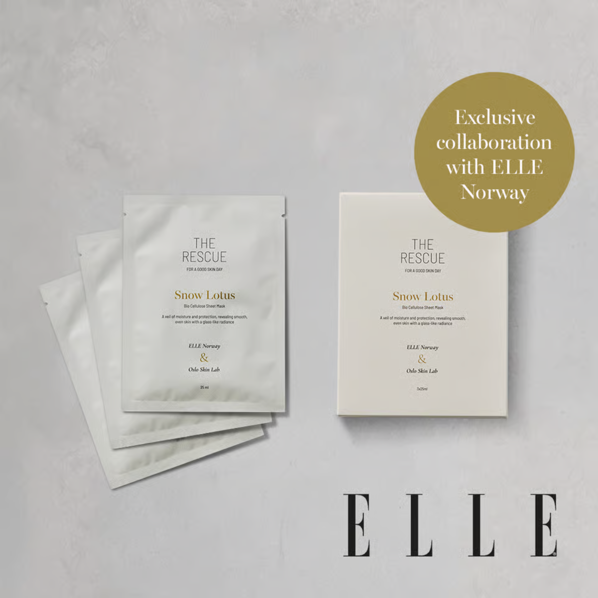 Oslo Skin Lab The Rescue Snow Lotus Sheet Mask 3stk