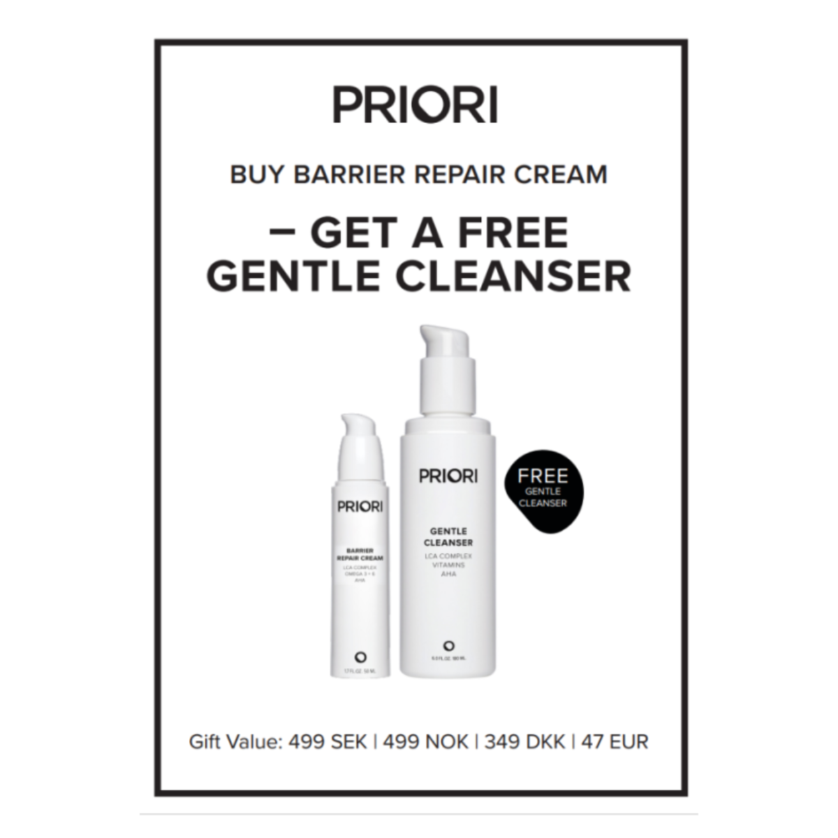 PRIORI LCA Gentle Cleanser 180ml - gave